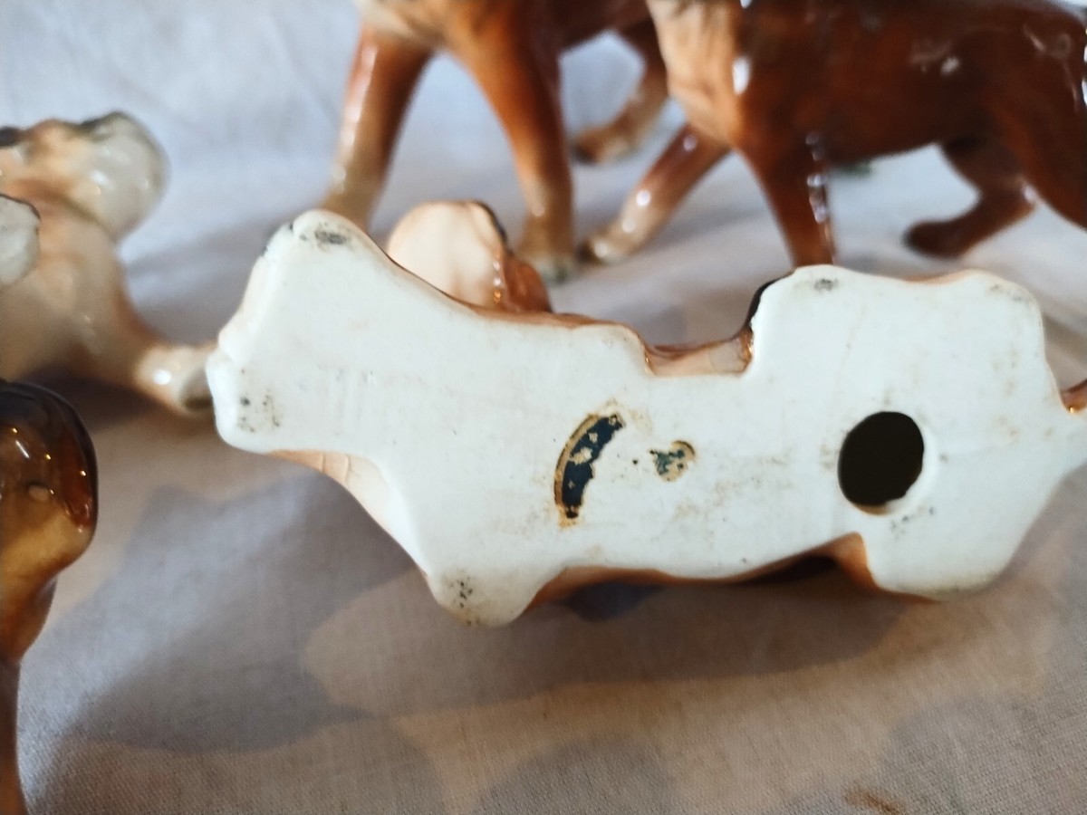 SIX Vintage Mid Century 50's Kitsch Japan Napcoware Ceramic Dog