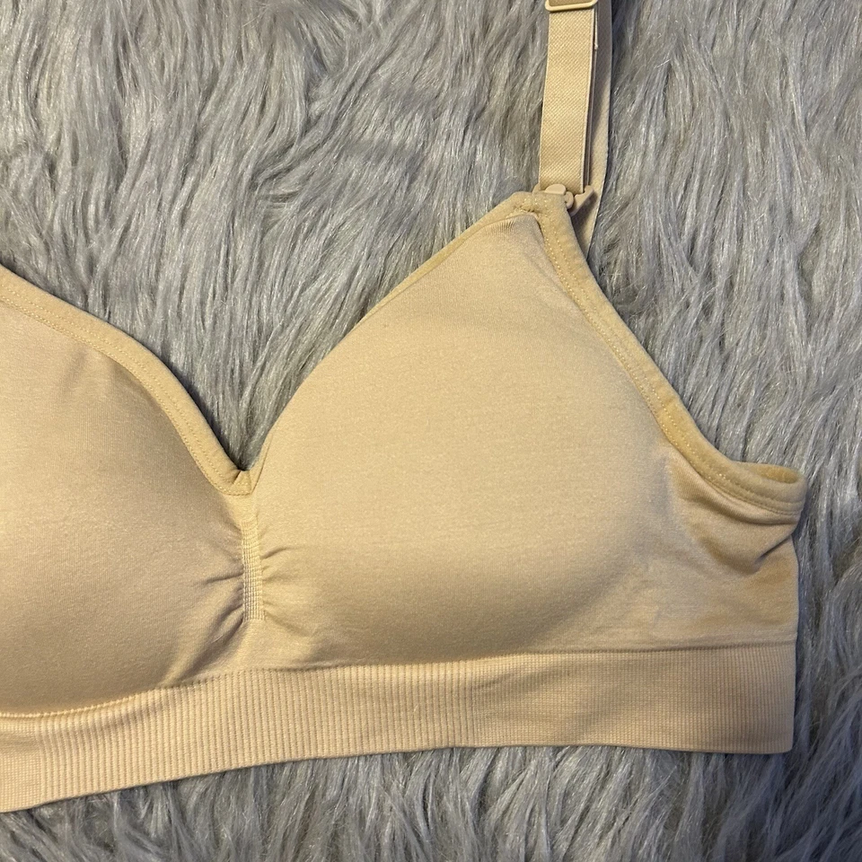 Hofish Wireless Nursing Bra Womens Size Small Beige Maternity Wirefree - Image 3 of 4