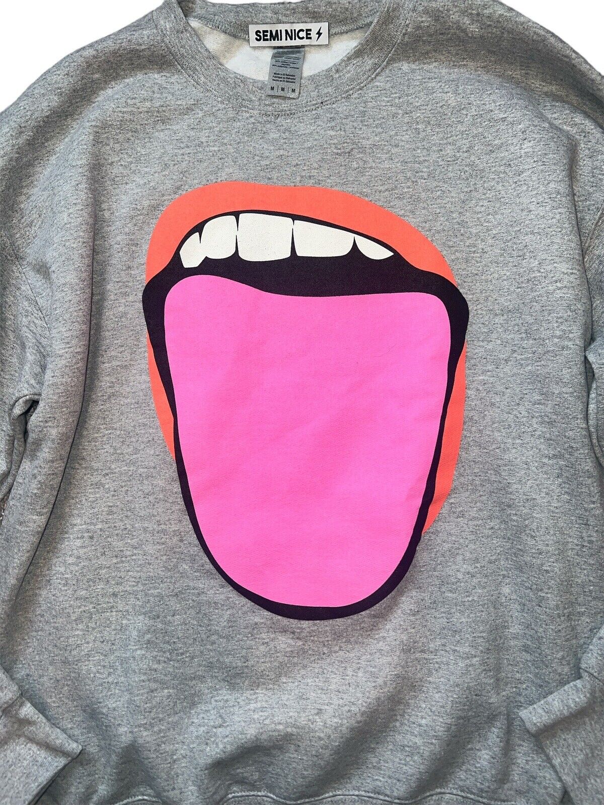 Semi Nice Women’s Loud Mouth Tongue Graphic Pullo… - image 2