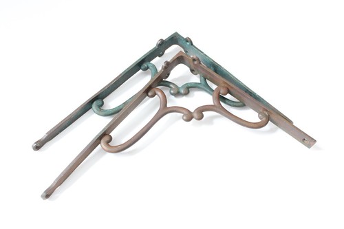 antique brass shelf high tank supports | vtg deco victorian shelf old brass - Picture 12 of 24