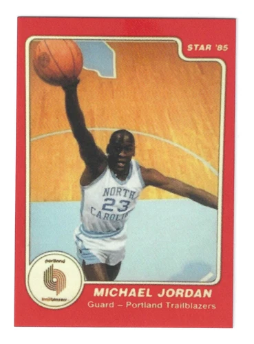 Michael Jordan 1985 Star Rookie Error Card #9 Portland Trailblazers!! Bulls!