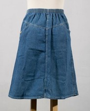 VTG 80s 90s PS Gitano Blue Denim Pull On Full A Line Western Skirt Sz 34