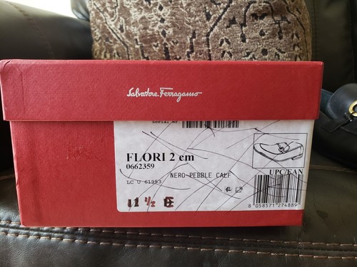 Salvatore Ferragamo FLORI Penny Loafer Black Metal Logo 11.5-E UK/12.5 US $1,200 - Picture 21 of 21