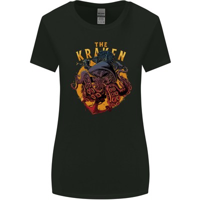 The Kraken Octopus Cthulhu Scuba Tauchen Damen Breiter Schnitt T-Shirt
