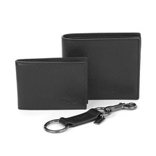 Brand new COACH Bifold Wallet 3 IN 1 Wallet Key Ring Gift Set Black
