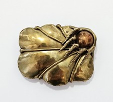 Vintage Brutalist Angel Wing Brass And Copper Belt Buckle
