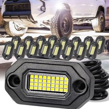 White Rock Lights  Aluminum Housing, Waterproof IP68,6500K Pure White 16 Pods