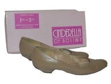 CINDERELLA Deb Taupe Leather Kid KITTEN HEEL SHOES Size 5 Narrow