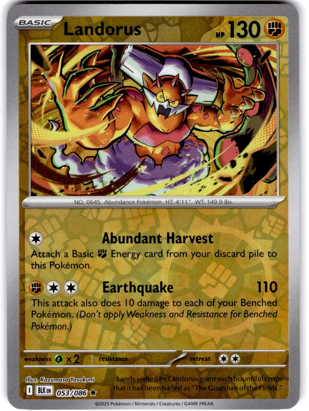 Pokemon Landorus Black Bolt 53/86 Reverse Holo English