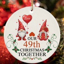 Our 49th Anniversary Christmas Together Ornament 49 Year Gnome Couple Love Gift