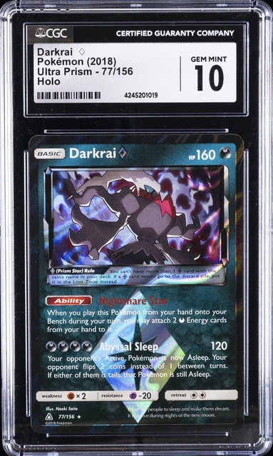 2018 POKEMON ULTRA PRISM HOLO #77 DARKRAI CGC 10 GEM MINT