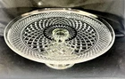 Vintage Anchor Hocking Wexford Clear Glass Pedestal Cake Stand Diamond Pattern