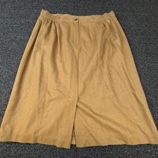 Sag Harbor Woman Skirt Womens 16W Brown Wool Midi A Line Elastic Waist Lined