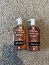 2 Pack Neutrogena Oil, Free Acne Wash Facial Cleanser 8.1 Oz Each Fast Ship