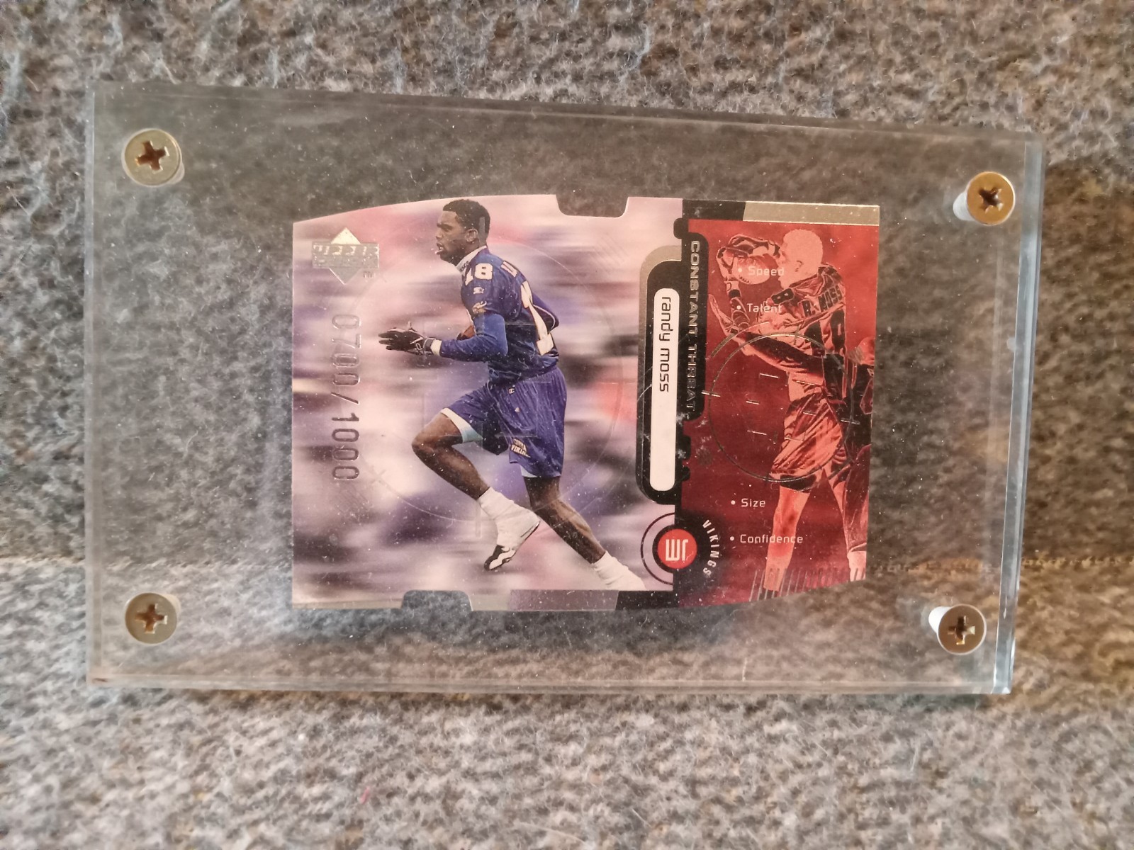 1998 Upper Deck RANDY MOSS RC 0700/1000 Constant Threat Silver Die-Cut Rookie
