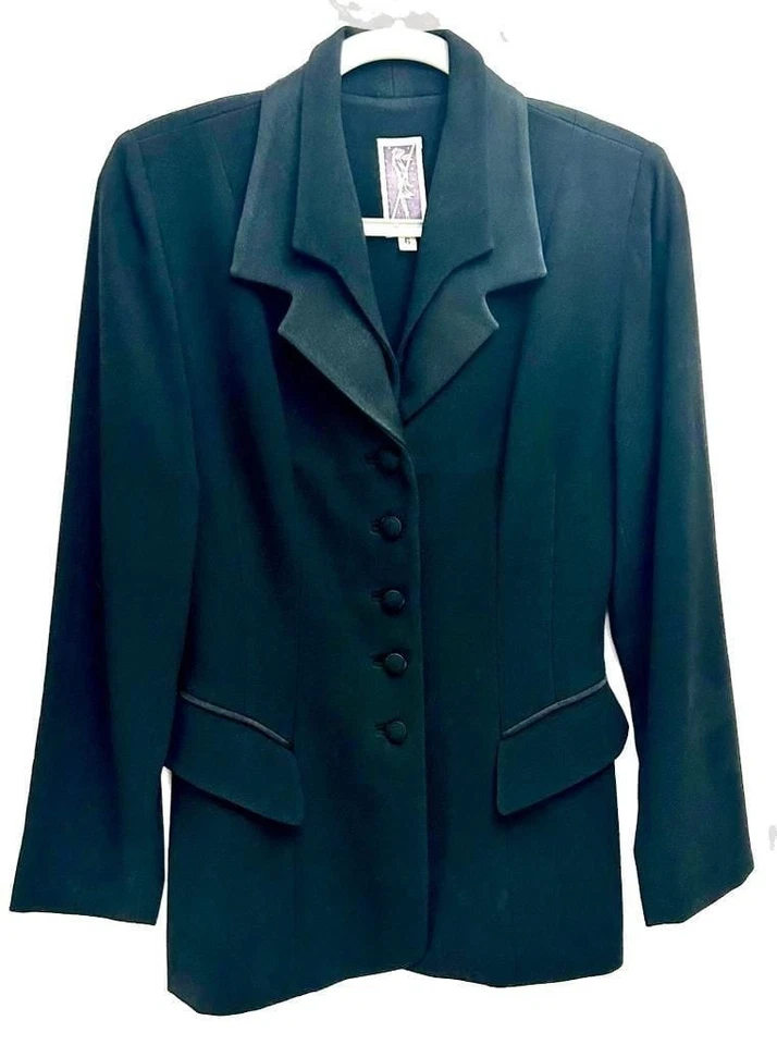 Blazer Zelda Jaqueta Gola Dupla Tamanho 6 Preto Fabricado nos EUA Officecore - Imagem 2 de 4