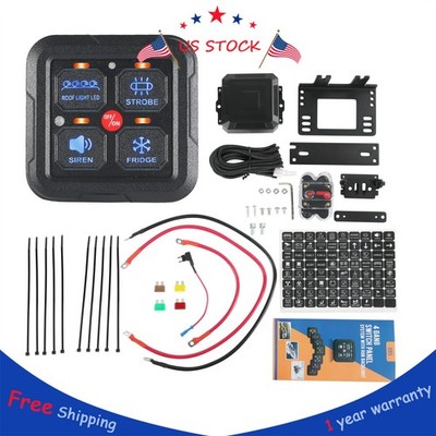 4 Gang ON/OFF Switch Panel Circuit Control Box LED Light Bar Marine Boat Car 12V