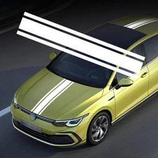 49"x 8.7" Car Hood Stripe Sticker Auto Racing Body Side Stripe Decal Skirt Ro...