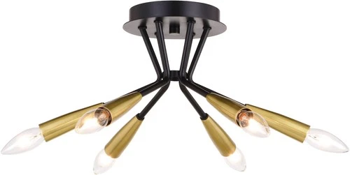 Vaxcel Lighting C0264 Ellis 6 Light 16"W Semi-Flush Ceiling - Black - Picture 1 of 12