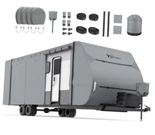 RV Cover  Upgrad 7 Layers Top Camper Cover Windproof Travel Trailer 24-27FT