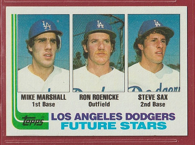 1982 Topps #681 Mike Marshall RC/Steve Sax RC - Los Angeles Dodgers - 782   