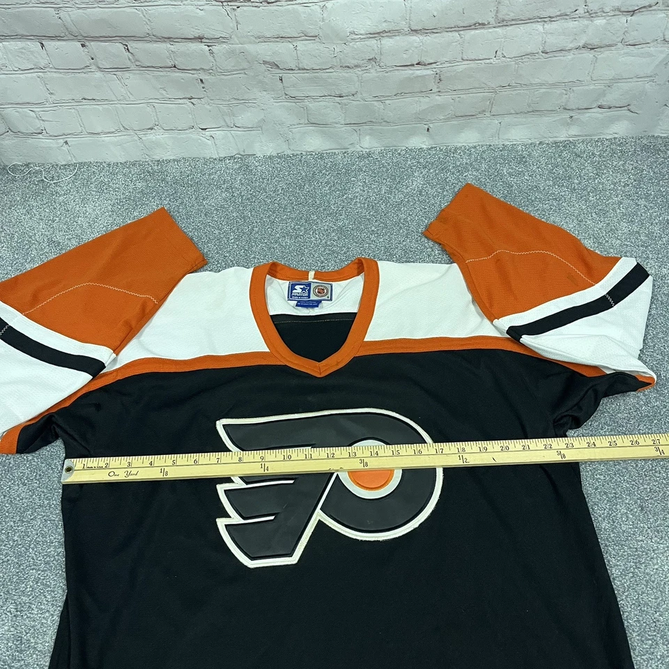 Camiseta deportiva vintage rara automática Philadelphia Flyers cosida para hombre NHL espalda en blanco Foto 4 de 4
