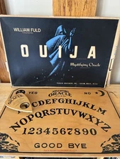 Vtg 1930's William Fuld Mystifying Oracle Ouija Board w/ Wood Planchette & Box