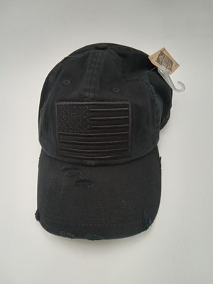 KB ETHOS Baseball Cap Vintage Distressed American Flag Black NWT