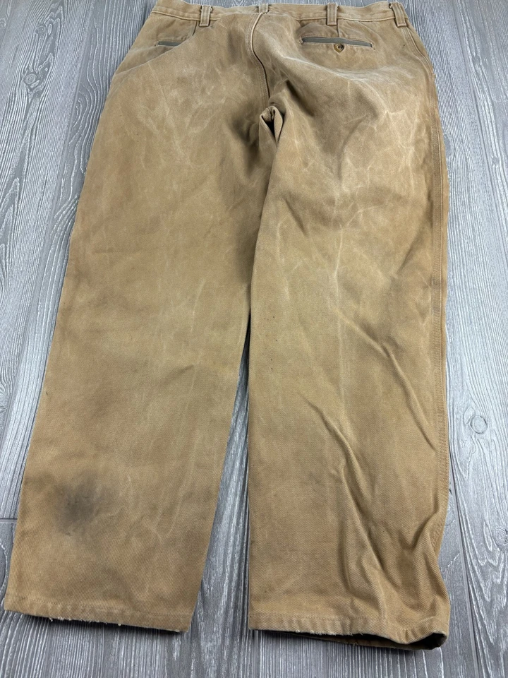 Pantalones de mezclilla Orvis para hombre tostados talla 38 entrepierna 29 ropa de trabajo lona envejecida Foto 3 de 4