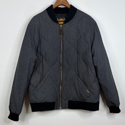 Eddie Bauer Bomber Jacket Men XL Gray 1936 Skyliner Goose Down Winter Coat