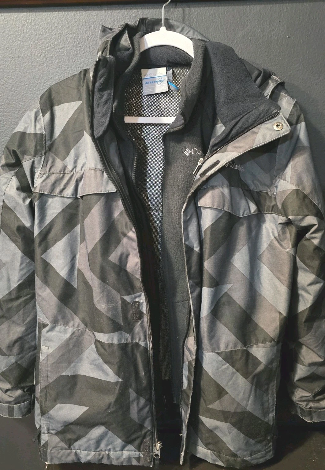 Columbia Kids Winter Coat With Removable Fleece Liner, Size large