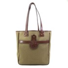 Auth HUNTING WORLD Shoulder Bag Khaki / Brown canvas/leather h32358k