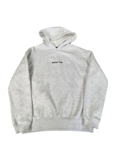 White Fox Hoodie Womens S/M Grey Classic Leisure Vol. 3.5 Double-Sided Baggy