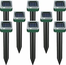 8 Pack Mole Snake Rat Repellent Solar Powered Gopher Ultrasonic for Lawn Garden