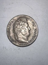 1842  France 1/4 Franc Silver Coin Louis Philippe