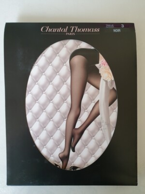 Collants Dentelle Chantal Thomass 30 Deniers - Taille 3 - Noir - Neuf Avec étiquettes