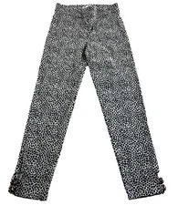 89th + Madison Womens Pants Sz S Black Animal Button Leg Detail Pull On NWOT