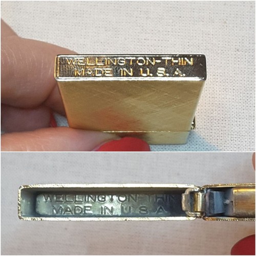 Vtg WELLINGTON THIN LIGHTER Hand Florentine 14KT GOLD Plate Cigarette Cigar NIB - Picture 8 of 13