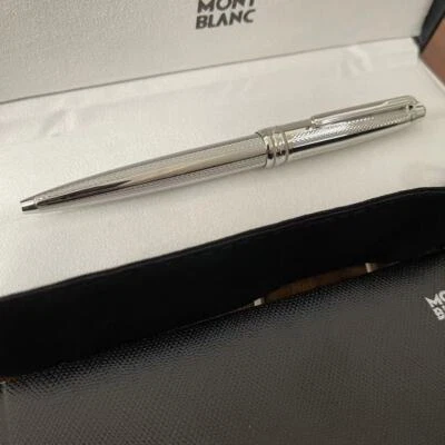 MONTBLANC New Authentic 2866 Meisterstuck Ballpoint Pen Grid like Silver 164