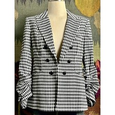 Veronica Beard Caldwell Gingham Dickey Blazer Jacket 10