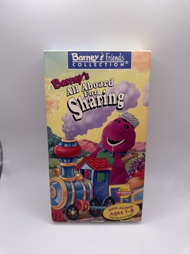Barney - Barneys All Aboard for Sharing (VHS, 1996) White Tape