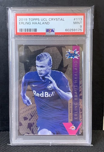 2019 Topps UCL Crystal Erling Haaland RC PSA 9 MINT Man City Dortmund Salzburg