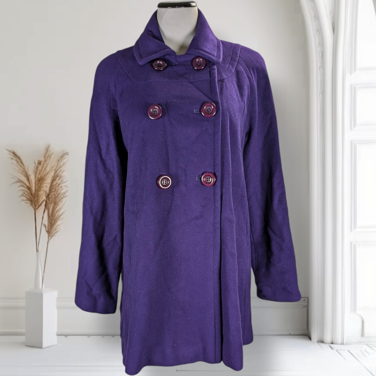 Purple Swing Coat Mackintosh New England Swing Pea Coat Size