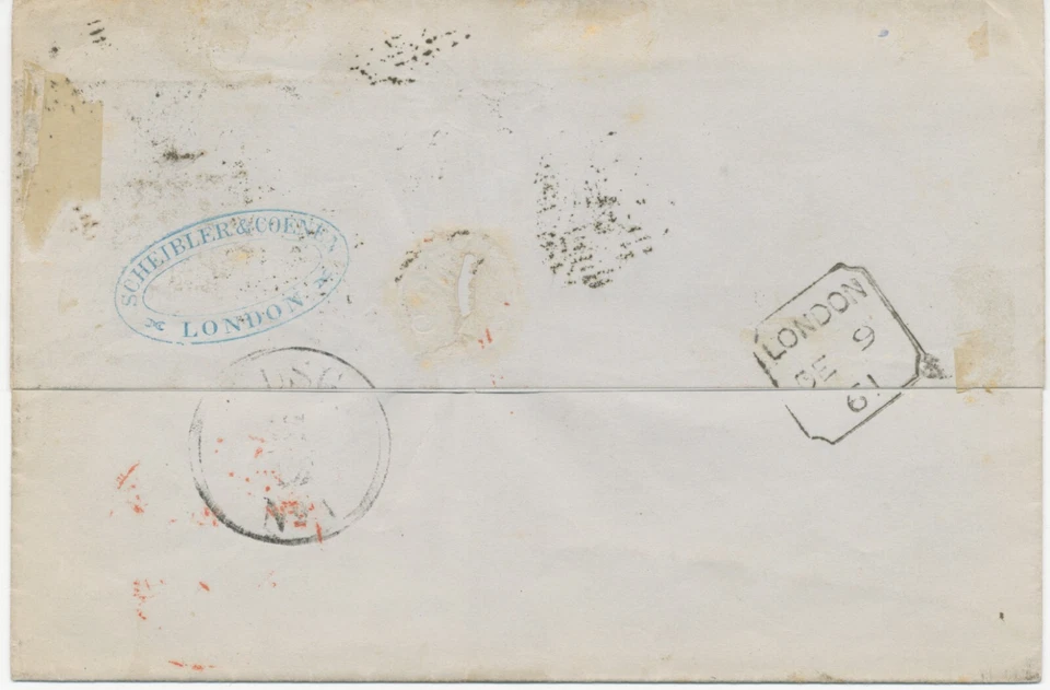 GB 9.12.1861, QV 6 D lilac (with broad margin at right, damaged and horizontal - Image 2 of 4