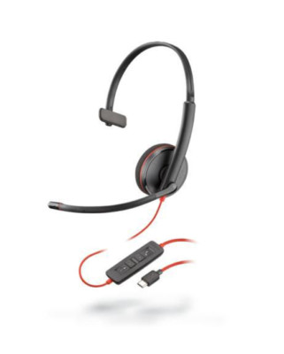 Plantronics Headset Blackwire C3210 monaural USB-C PC Mac Noise Cancelling Neu