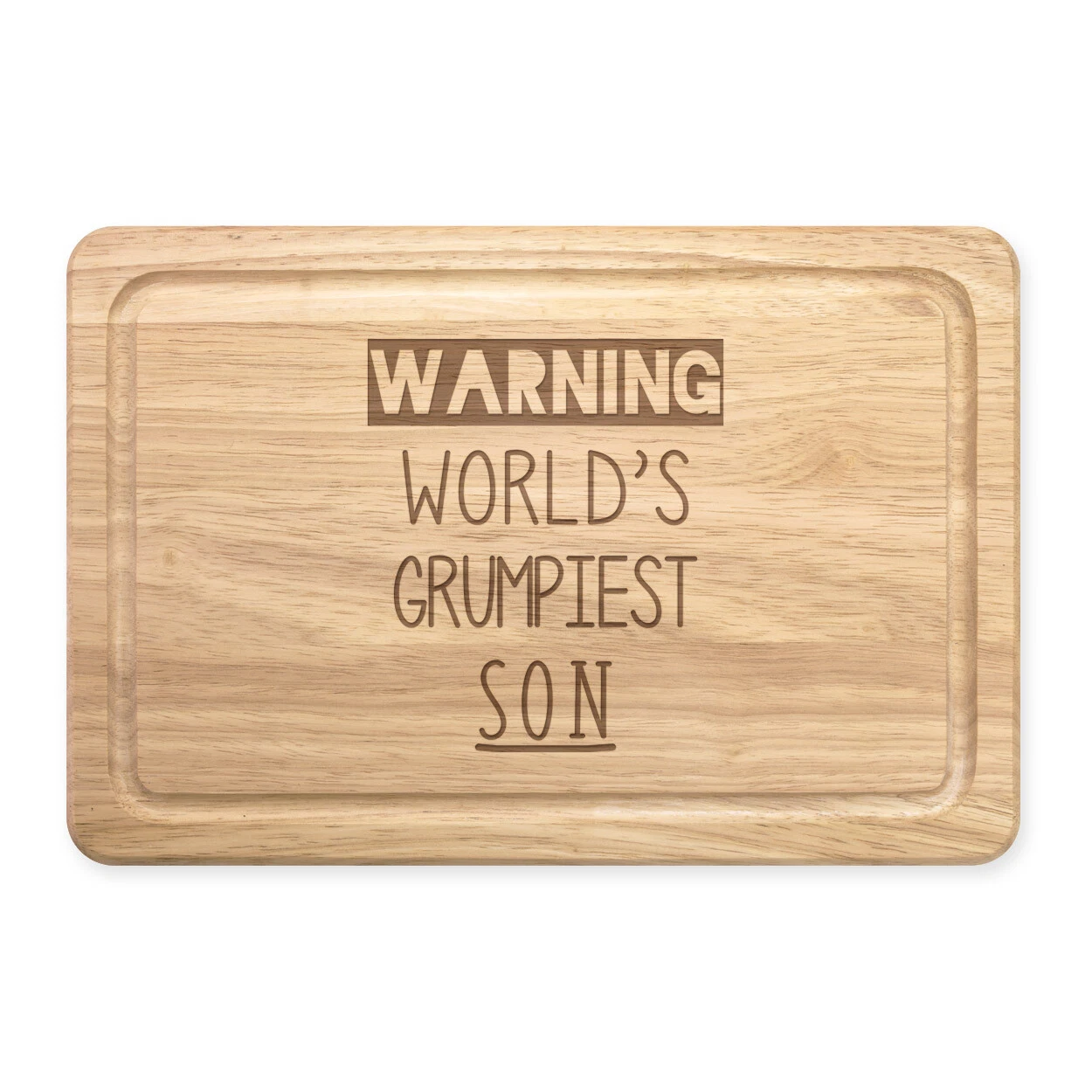 Warning World's Grumpiest Son Rectangular Chopping Board Awesome Best Joke