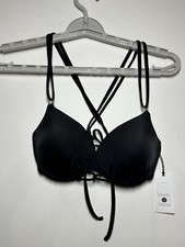 Women's Push-Up Double Strap Bikini Top - Shade Shore Black 32DD