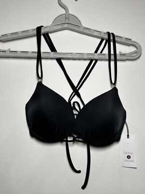 Women's Push-Up Double Strap Bikini Top - Shade & Shore Black 32D