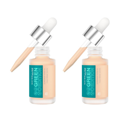 Maybelline New York Green Edition Superdrop Tinted Oil Foundation 20ml - 40 x2