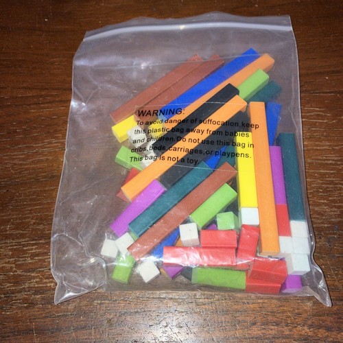 hand2mind Plastic Cuisenaire Rods Individual Set, Math Manipulatives, Montessori - Picture 2 of 2